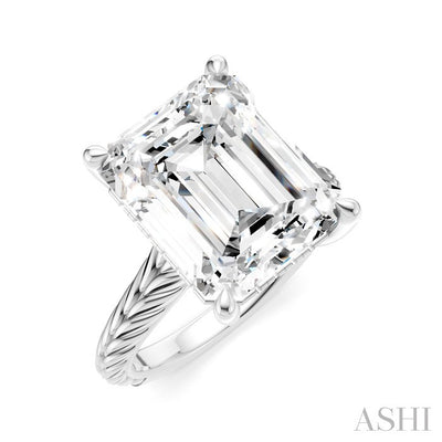Emerald Shape Semi-Mount Diamond Engagement Ring