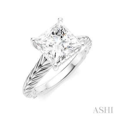 Princess Shape Semi-Mount Diamond Engagement Ring