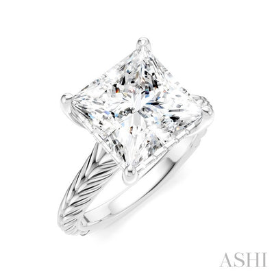 Princess Shape Semi-Mount Diamond Engagement Ring