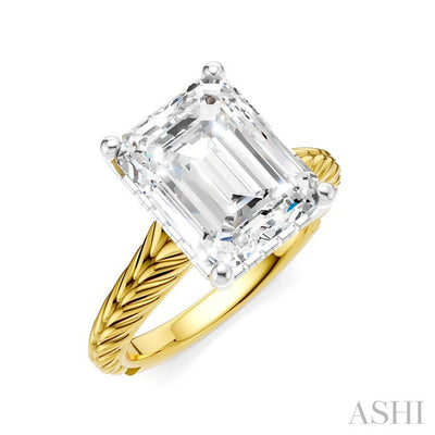Emerald Shape Semi-Mount Diamond Engagement Ring
