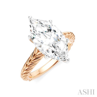 Marquise Shape Semi-Mount Diamond Engagement Ring