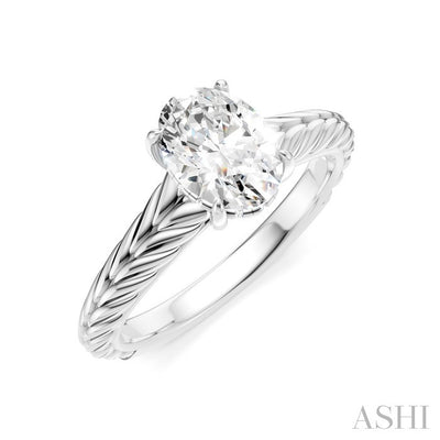 Oval Shape Semi-Mount Diamond Engagement Ring