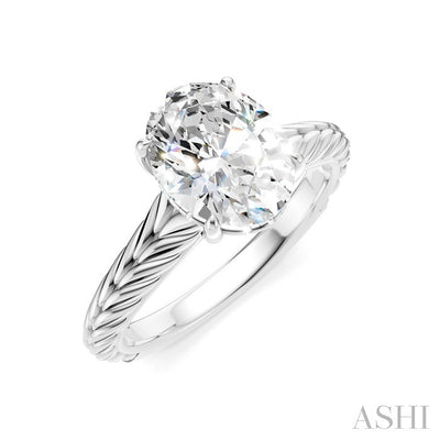 Oval Shape Semi-Mount Diamond Engagement Ring