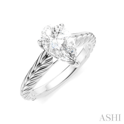Pear Shape Semi-Mount Diamond Engagement Ring