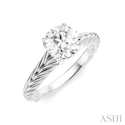 Round Shape Semi-Mount Diamond Engagement Ring