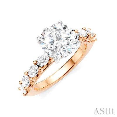 Round Shape Semi-Mount Diamond Engagement Ring