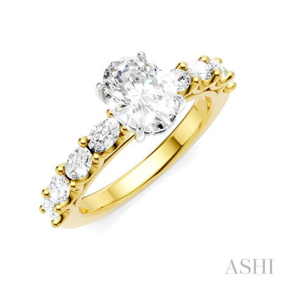 Oval Shape Semi-Mount Diamond Engagement Ring