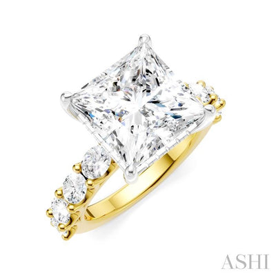 Princess Shape Semi-Mount Diamond Engagement Ring