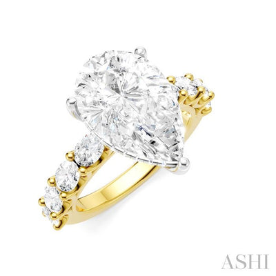 Pear Shape Semi-Mount Diamond Engagement Ring