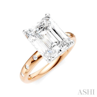 Emerald Shape Semi-Mount Diamond Engagement Ring