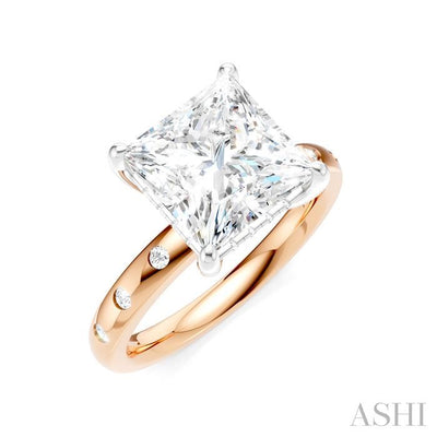 Princess Shape Semi-Mount Diamond Engagement Ring