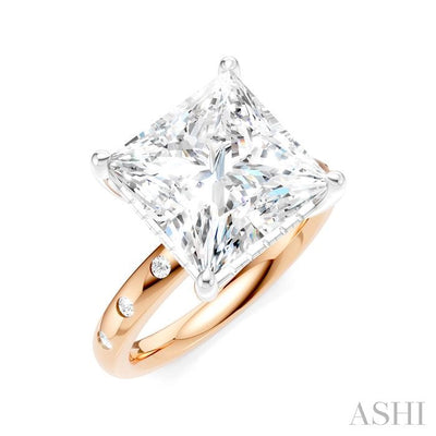 Princess Shape Semi-Mount Diamond Engagement Ring