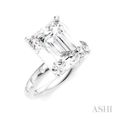 Emerald Shape Semi-Mount Diamond Engagement Ring