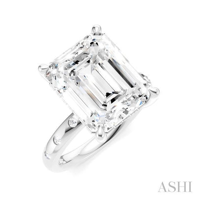 Emerald Shape Semi-Mount Diamond Engagement Ring