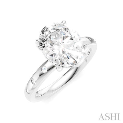 Oval Shape Semi-Mount Diamond Engagement Ring