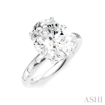 Oval Shape Semi-Mount Diamond Engagement Ring
