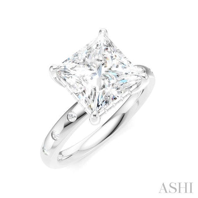 Princess Shape Semi-Mount Diamond Engagement Ring