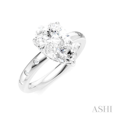 Pear Shape Semi-Mount Diamond Engagement Ring