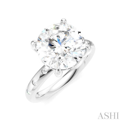 Round Shape Semi-Mount Diamond Engagement Ring