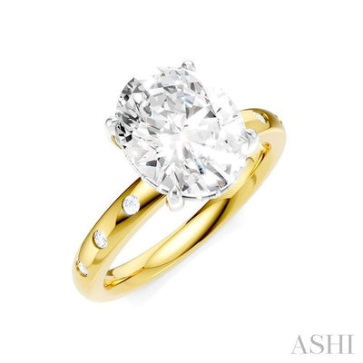 Oval Shape Semi-Mount Diamond Engagement Ring
