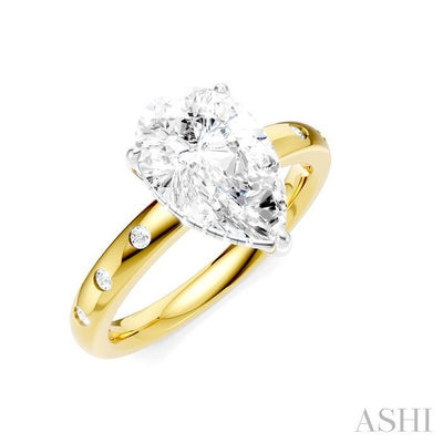 Pear Shape Semi-Mount Diamond Engagement Ring