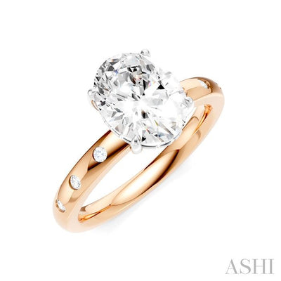 Oval Shape Semi-Mount Diamond Engagement Ring