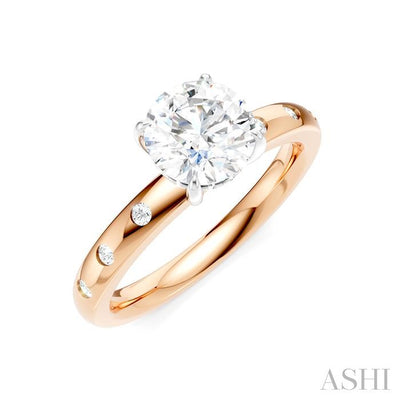 Round Shape Semi-Mount Diamond Engagement Ring