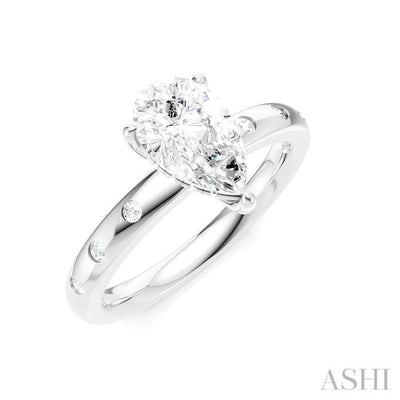 Pear Shape Semi-Mount Diamond Engagement Ring