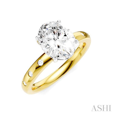 Oval Shape Semi-Mount Diamond Engagement Ring