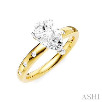 Pear Shape Semi-Mount Diamond Engagement Ring