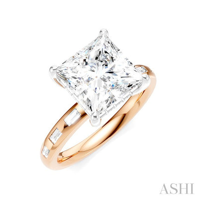 Princess Shape Semi-Mount Diamond Engagement Ring