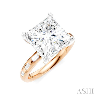 Princess Shape Semi-Mount Diamond Engagement Ring