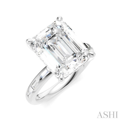 Emerald Shape Semi-Mount Diamond Engagement Ring