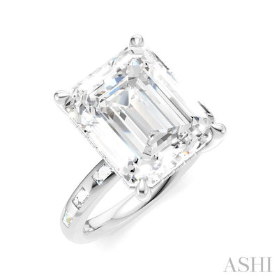 Emerald Shape Semi-Mount Diamond Engagement Ring