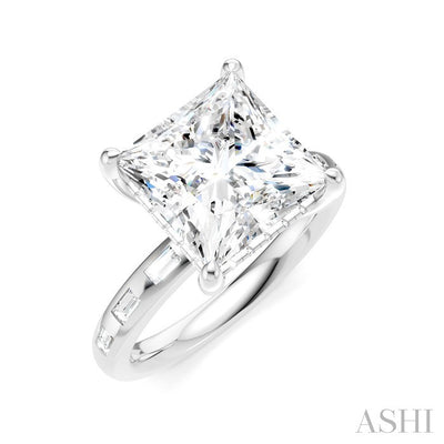 Princess Shape Semi-Mount Diamond Engagement Ring