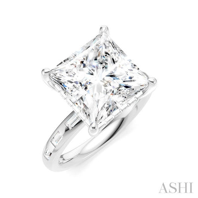 Princess Shape Semi-Mount Diamond Engagement Ring