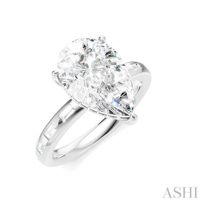 Pear Shape Semi-Mount Diamond Engagement Ring