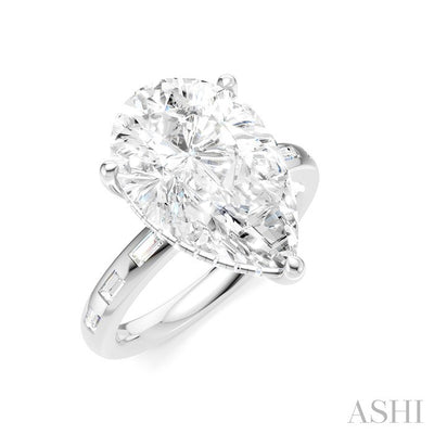 Pear Shape Semi-Mount Diamond Engagement Ring
