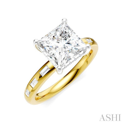 Princess Shape Semi-Mount Diamond Engagement Ring