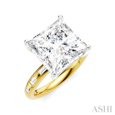 Princess Shape Semi-Mount Diamond Engagement Ring