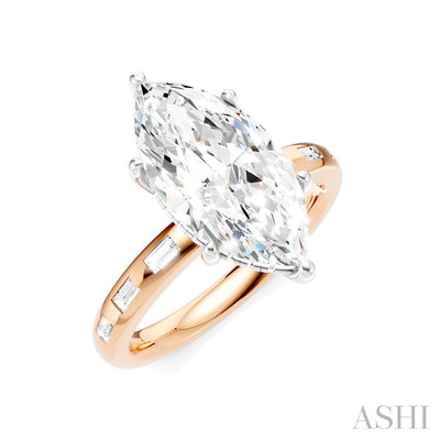 Marquise Shape Semi-Mount Diamond Engagement Ring
