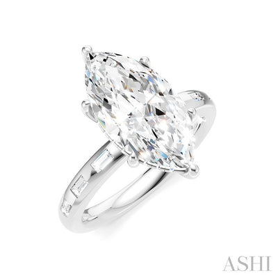 Marquise Shape Semi-Mount Diamond Engagement Ring