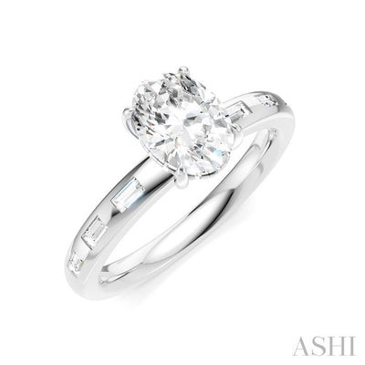 Oval Shape Semi-Mount Diamond Engagement Ring