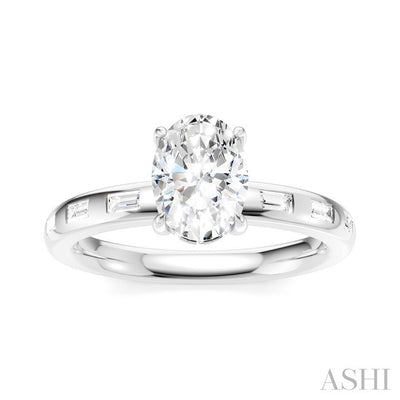 Oval Shape Semi-Mount Diamond Engagement Ring