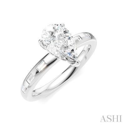 Pear Shape Semi-Mount Diamond Engagement Ring