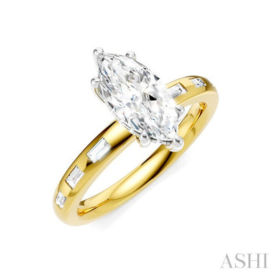 Marquise Shape Semi-Mount Diamond Engagement Ring