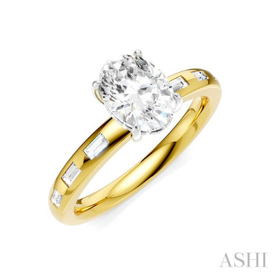 Oval Shape Semi-Mount Diamond Engagement Ring