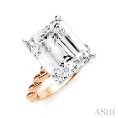 Emerald Shape Semi-Mount Diamond Engagement Ring