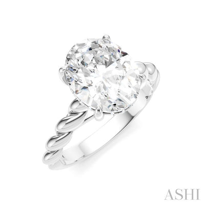 Oval Shape Semi-Mount Diamond Engagement Ring
