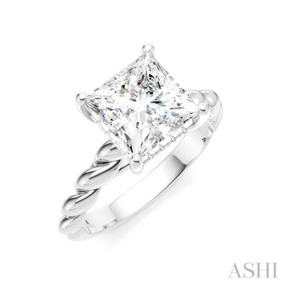 Princess Shape Semi-Mount Diamond Engagement Ring